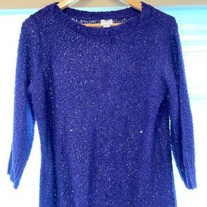 Chico’s purple sequined pullover sweater